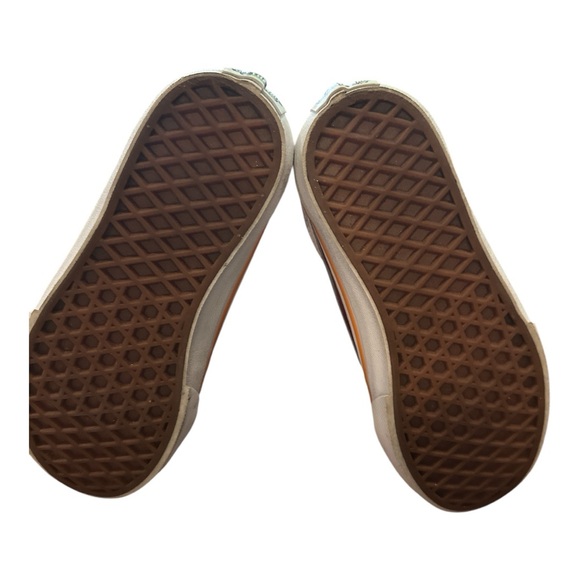 Sparkly Pink and Orange Velcro Kids Vans - Picture 2 of 3